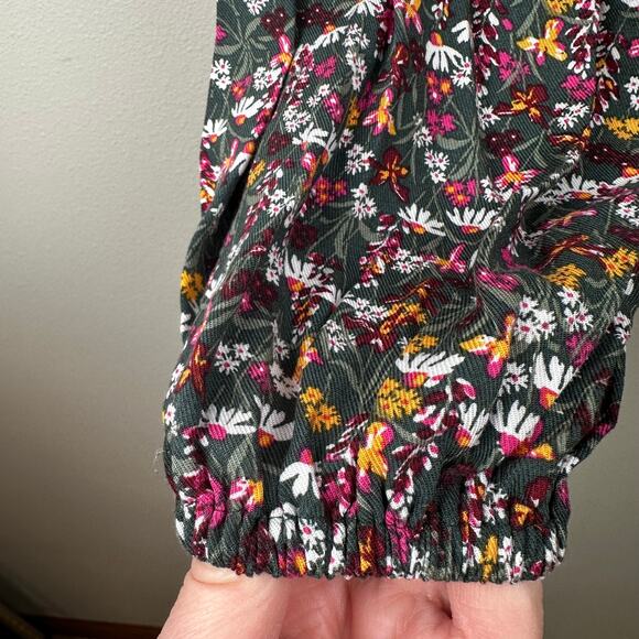 Draper James Mini Floral Ruffled Blouse Smocking Prairie Cottage Core Women's 1X - Picture 6 of 14